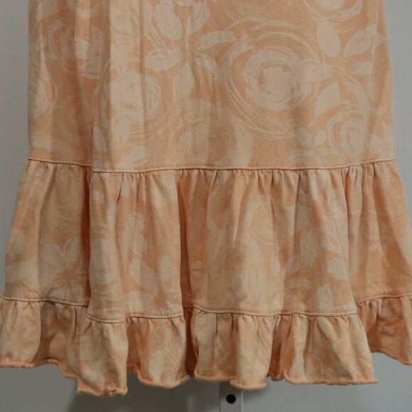 Fresh Produce Sleeveless Ruffle Hem Tank Dress Peach Floral Size Medium USA - Picture 4 of 7